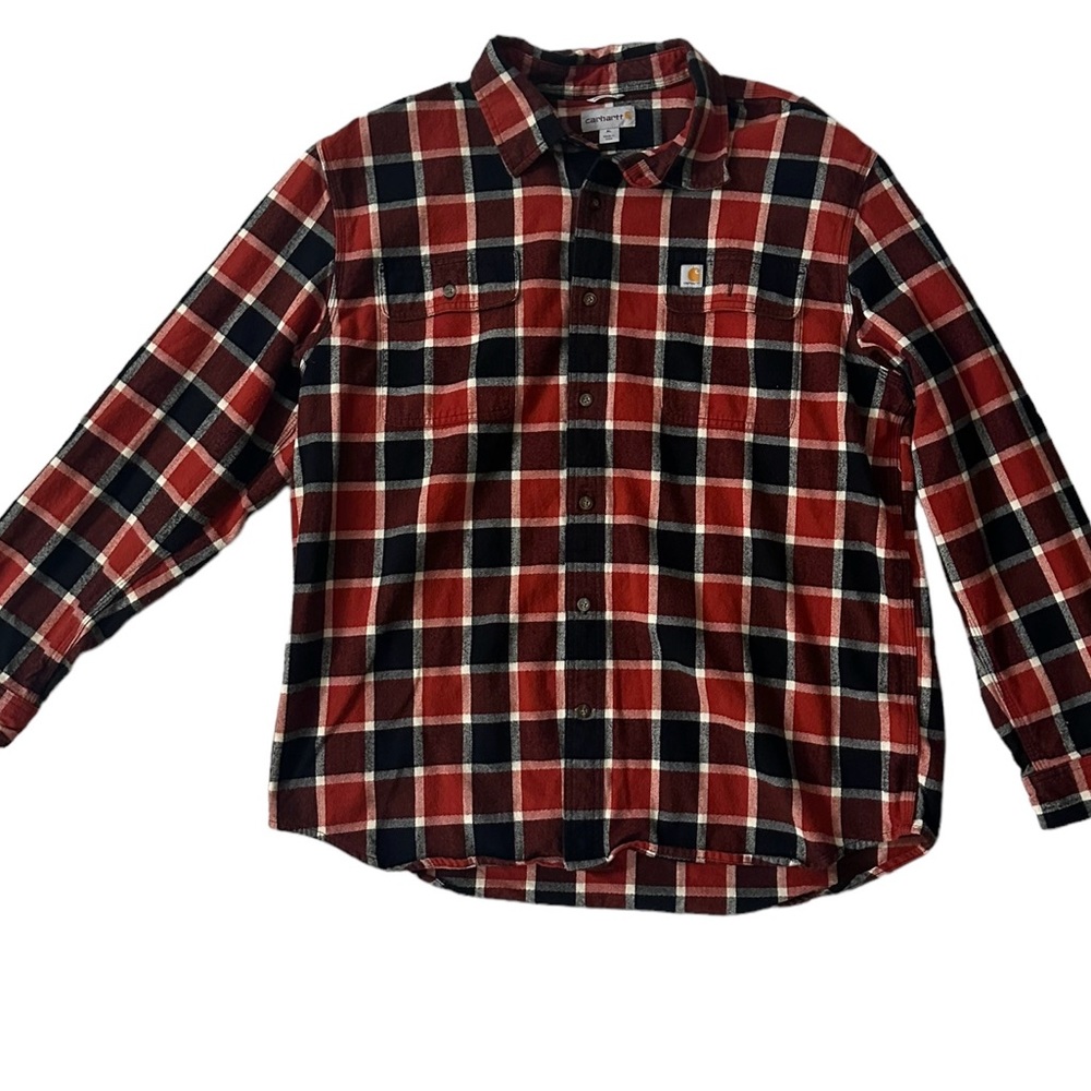 Carhartt Hubbard Button Up Plaid Heavy Flannel Shirt XL